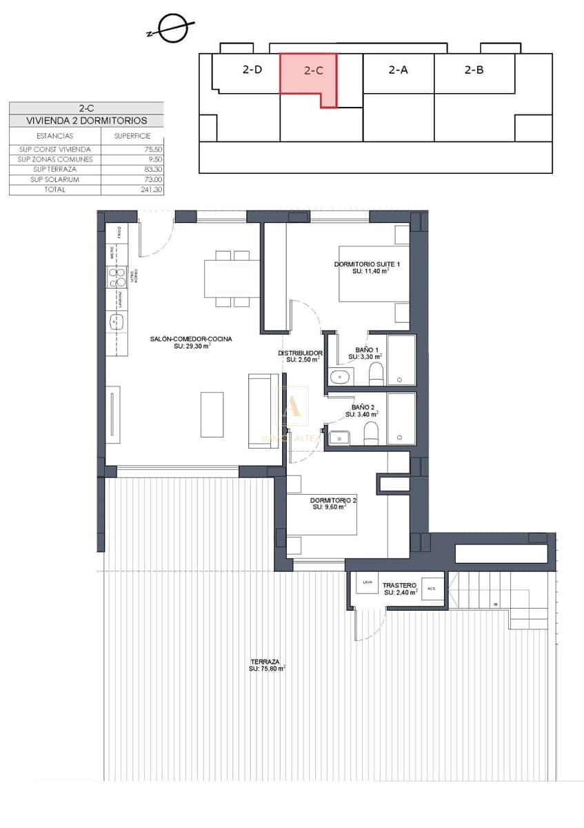 2 makuuhuone Kattohuoneisto myytävänä paikassa Benijofar mukana uima-altaan - 441 000 € (Ref: 9567134)
