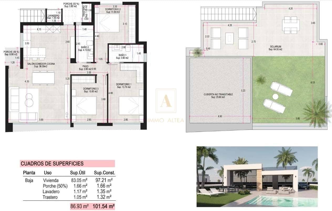 3 bedroom Villa for sale in Condado de Alhama with pool - € 345,000 (Ref: 9567141)