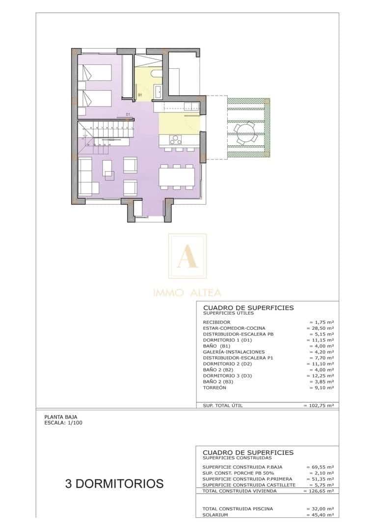 3 Zimmer Villa zu verkaufen in Playa Honda mit Pool - 489.000 € (Ref: 9567153)