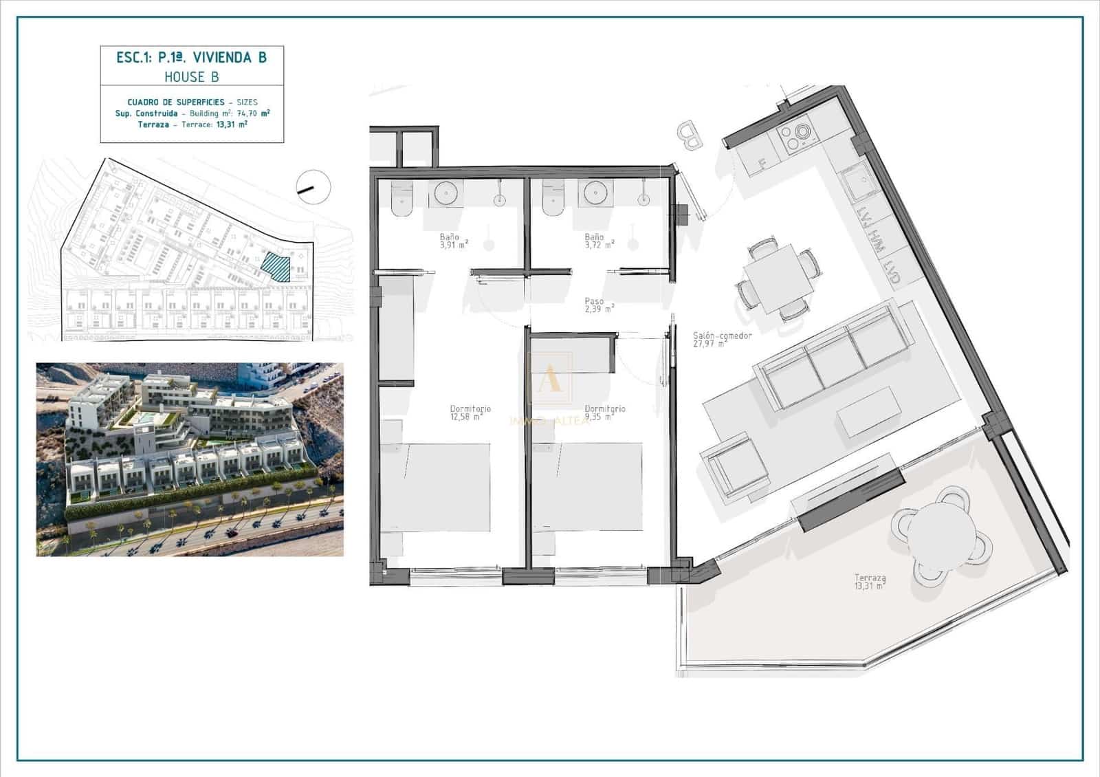 2 camera da letto Appartamento in vendita in Aguilas con piscina - 267.000 € (Rif: 9567162)
