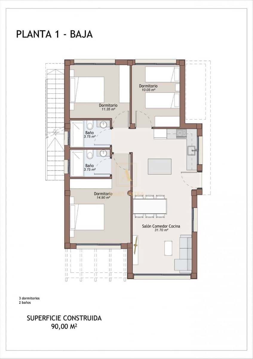3 sovrum Villa till salu i Vera med pool - 429 000 € (Ref: 9567187)