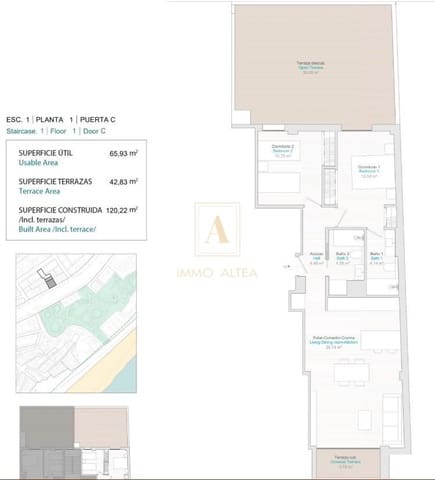 2 Zimmer Apartment zu verkaufen in Alicante / Alacant Stadt - 420.000 € (Ref: 9567214)