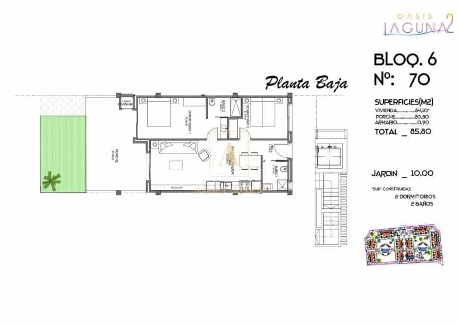 2 bedroom Apartment for sale in Guardamar del Segura with pool - € 223,000 (Ref: 9567219)