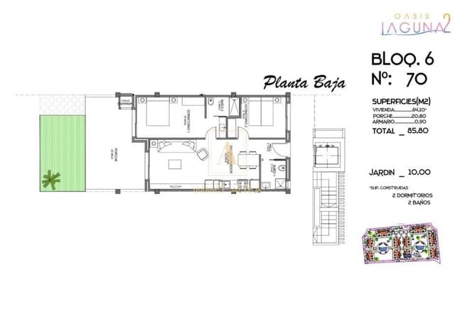 2 Zimmer Apartment zu verkaufen in Guardamar del Segura mit Pool - 223.000 € (Ref: 9567219)