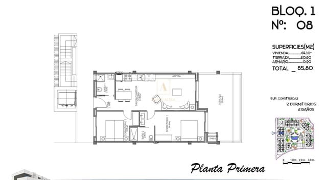 2 soveværelse Lejlighed til salg i Guardamar del Segura med swimmingpool - € 222.000 (Ref: 9567228)