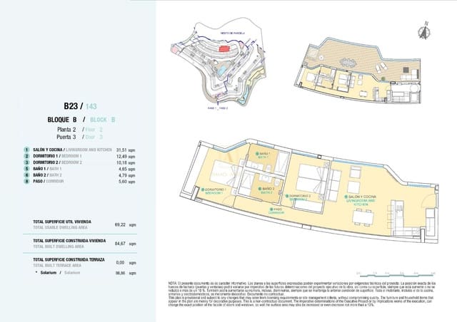 2 sypialnia Penthouse na sprzedaż w Aguilas z basenem - 457 000 € (Ref: 9567247)
