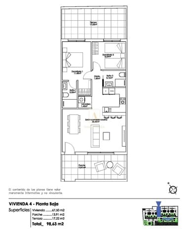 2 sypialnia Willa na sprzedaż w Pilar de la Horadada z basenem - 255 000 € (Ref: 9567420)