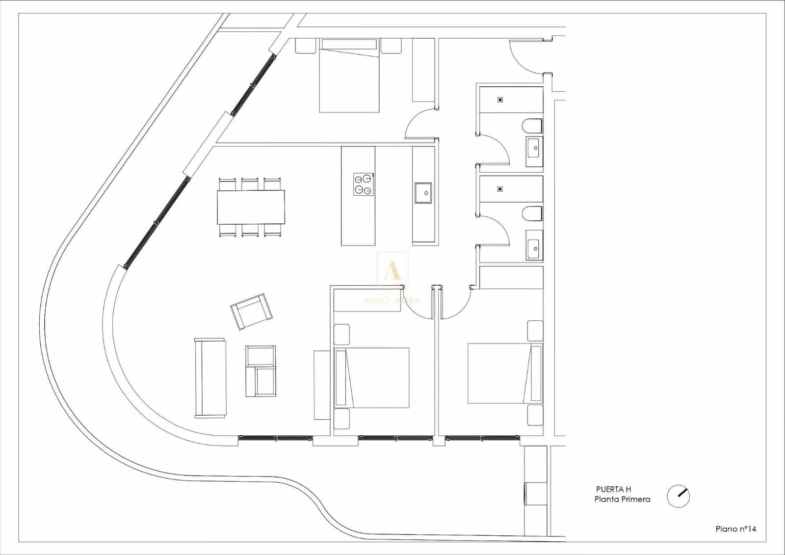 3 sovrum Lägenhet till salu i Calpe / Calp med pool - 440 715 € (Ref: 9567428)