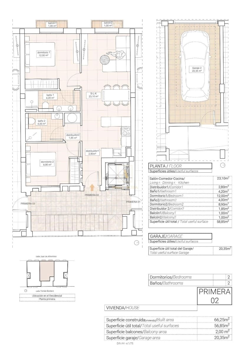 Apartamento de 2 habitaciones en Hondón de las Nieves en venta - 198.000 € (Ref: 9567448)