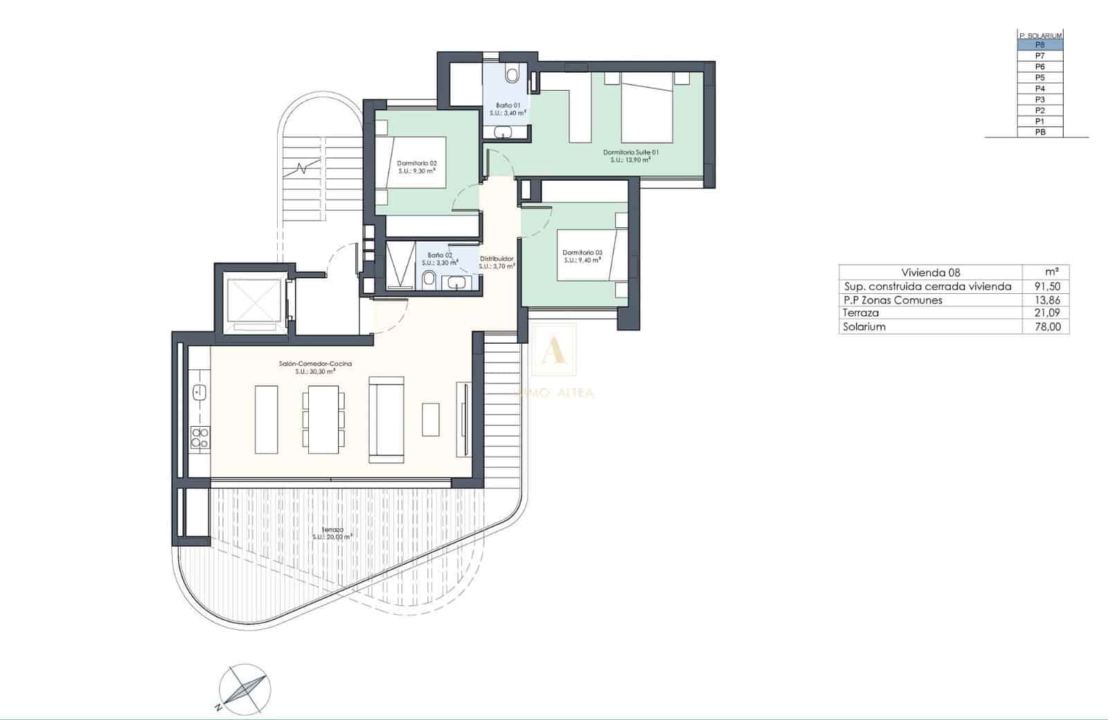 3 chambre Penthouse à vendre à Guardamar del Segura avec piscine - 640 000 € (Ref: 9567512)