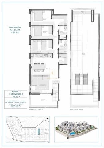 3 quarto Penthouse para venda em Vera com piscina - 395 000 € (Ref: 9567525)