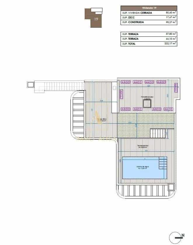 3 makuuhuone Kattohuoneisto myytävänä paikassa Guardamar del Segura mukana uima-altaan - 690 000 € (Ref: 9567599)