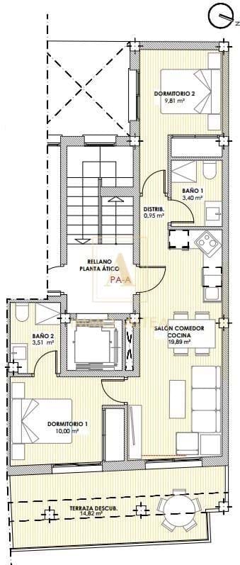 2 sypialnia Penthouse na sprzedaż w Torrevieja z basenem - 302 600 € (Ref: 9567603)