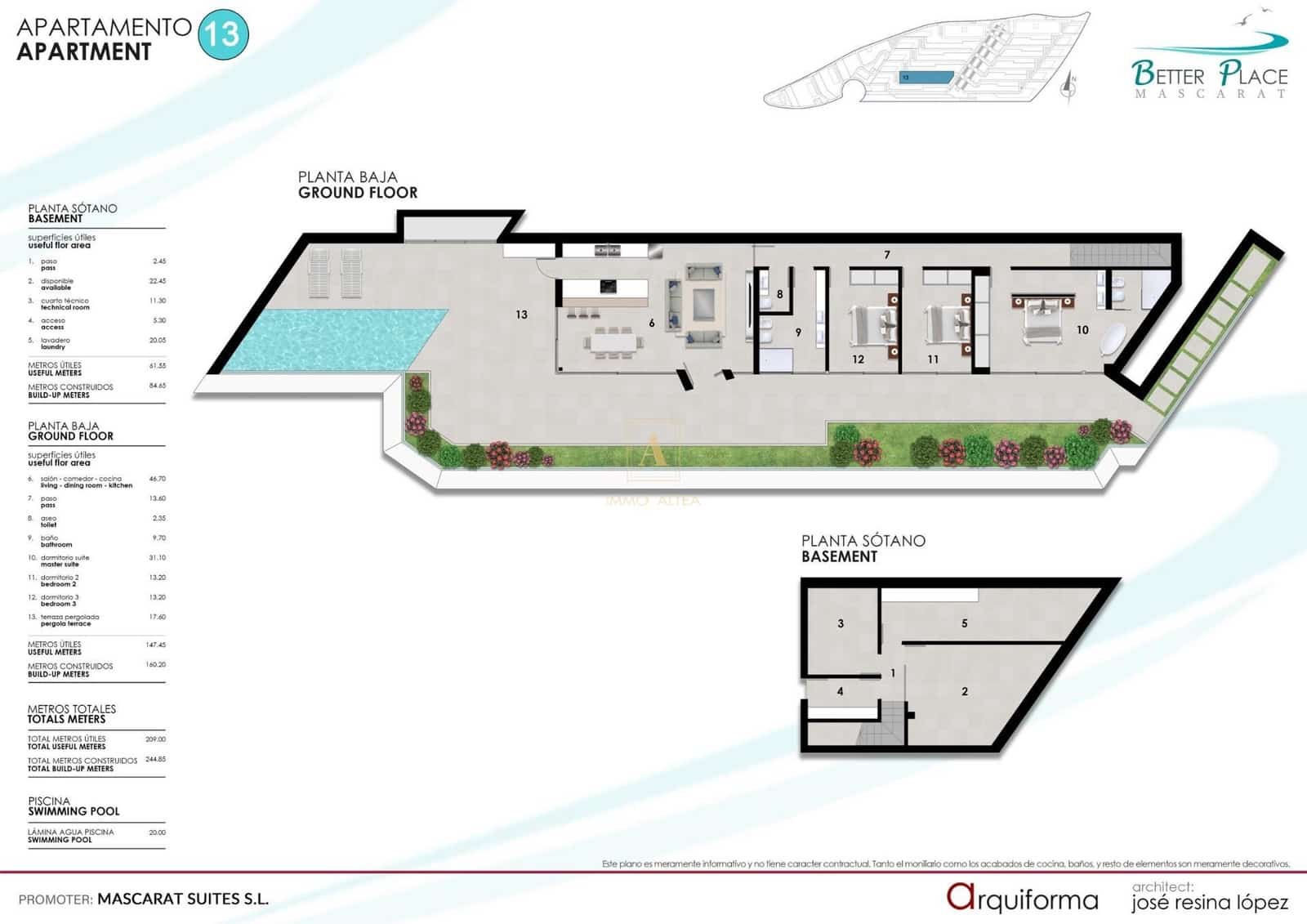 3 soveværelse Lejlighed til salg i Calpe / Calp med swimmingpool - € 1.200.000 (Ref: 9567636)