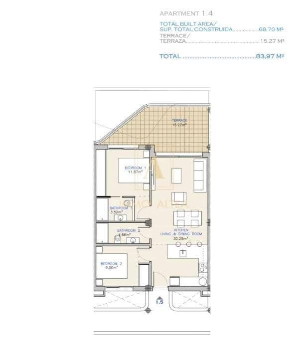 2 bedroom Apartment for sale in Los Alcazares with pool - € 292,000 (Ref: 9567645)