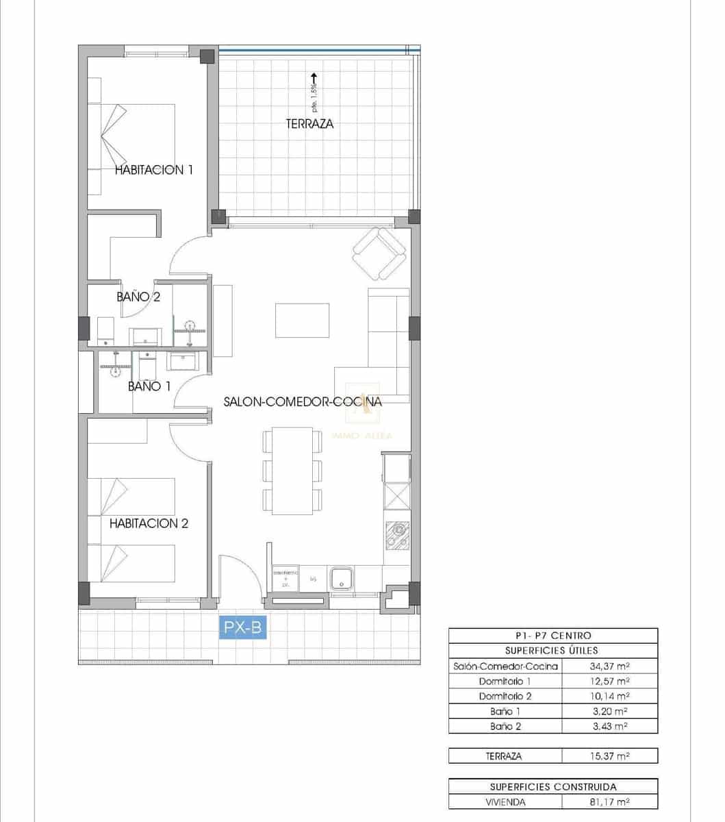 2 bedroom Apartment for sale in Alicante / Alacant city with pool - € 349,000 (Ref: 9567655)