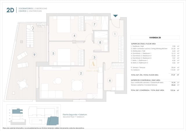 3 makuuhuone Kattohuoneisto myytävänä paikassa Benijófar mukana uima-altaan - 410 000 € (Ref: 9567804)