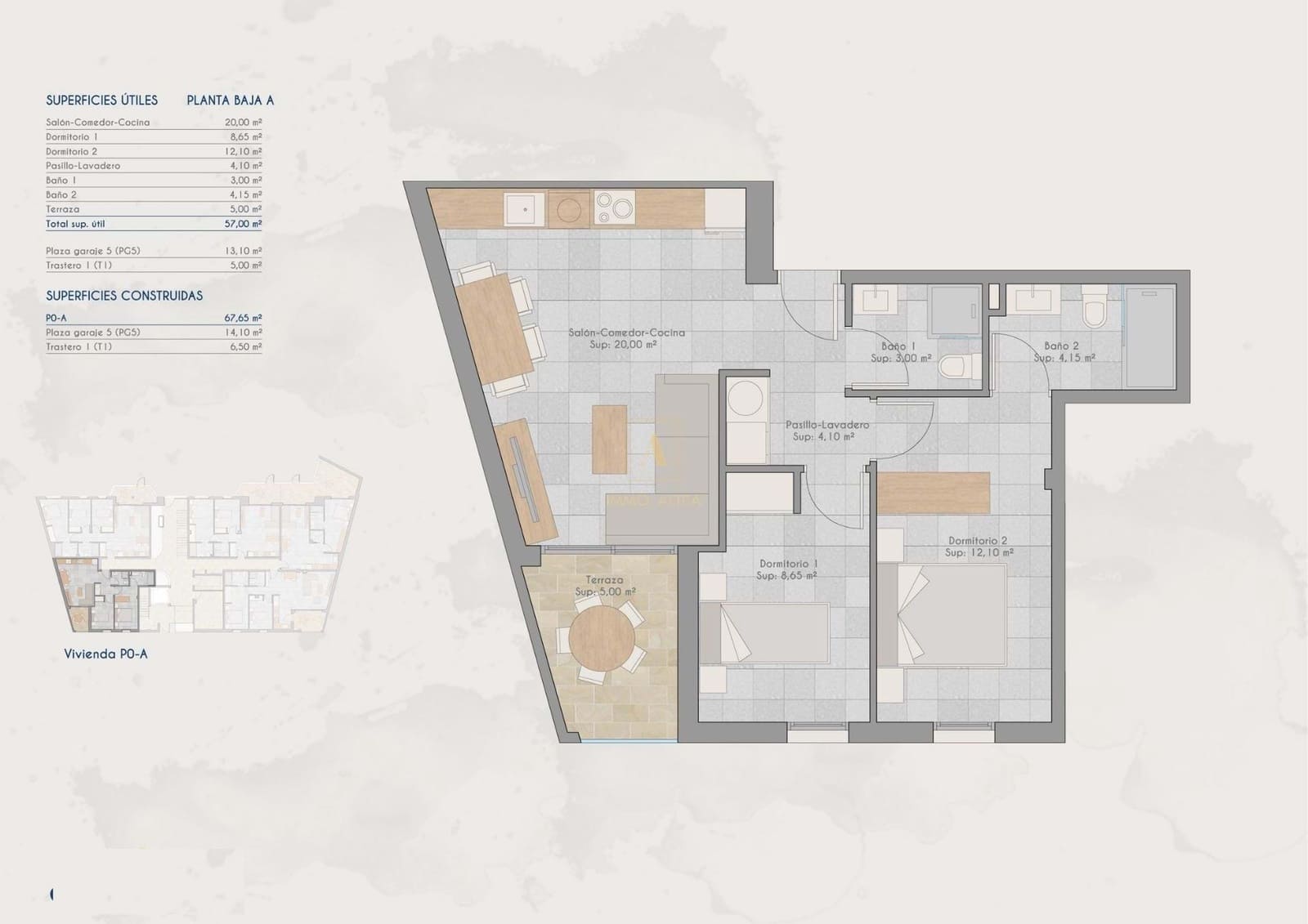 2 makuuhuone Huoneisto myytävänä paikassa Los Cuarteros mukana uima-altaan - 199 000 € (Ref: 9658281)