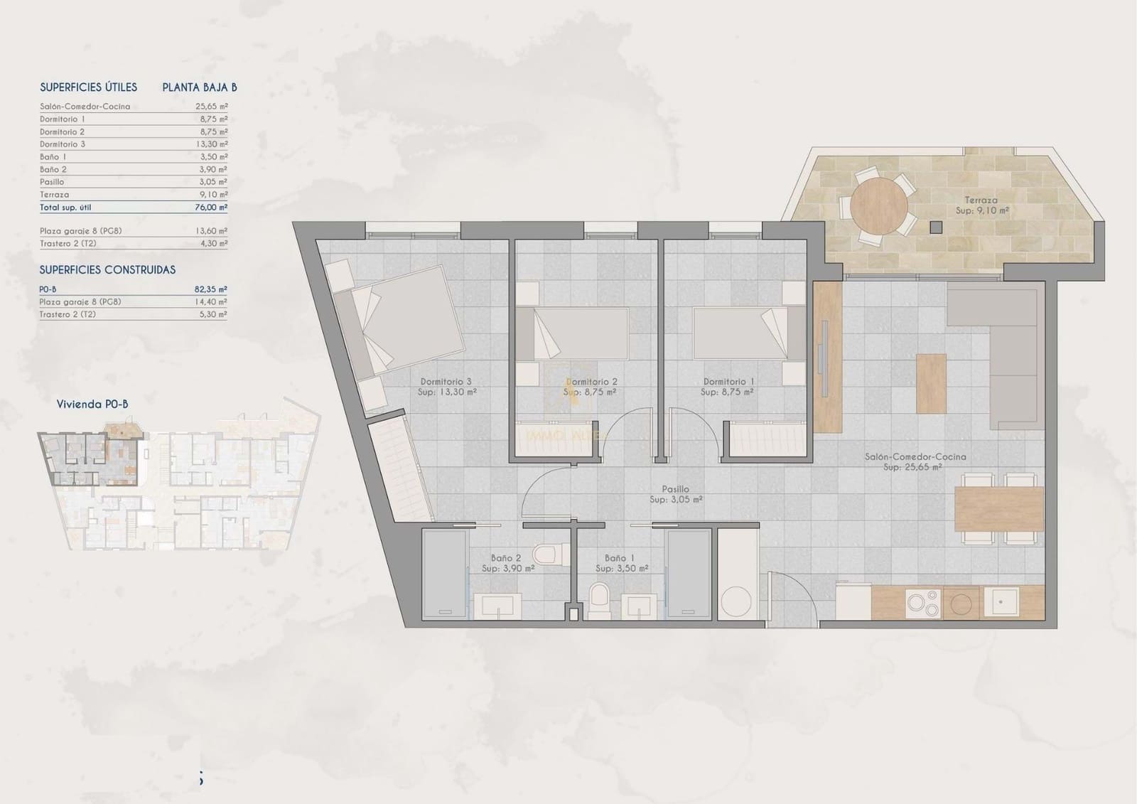 3 makuuhuone Huoneisto myytävänä paikassa Los Cuarteros mukana uima-altaan - 249 000 € (Ref: 9658282)