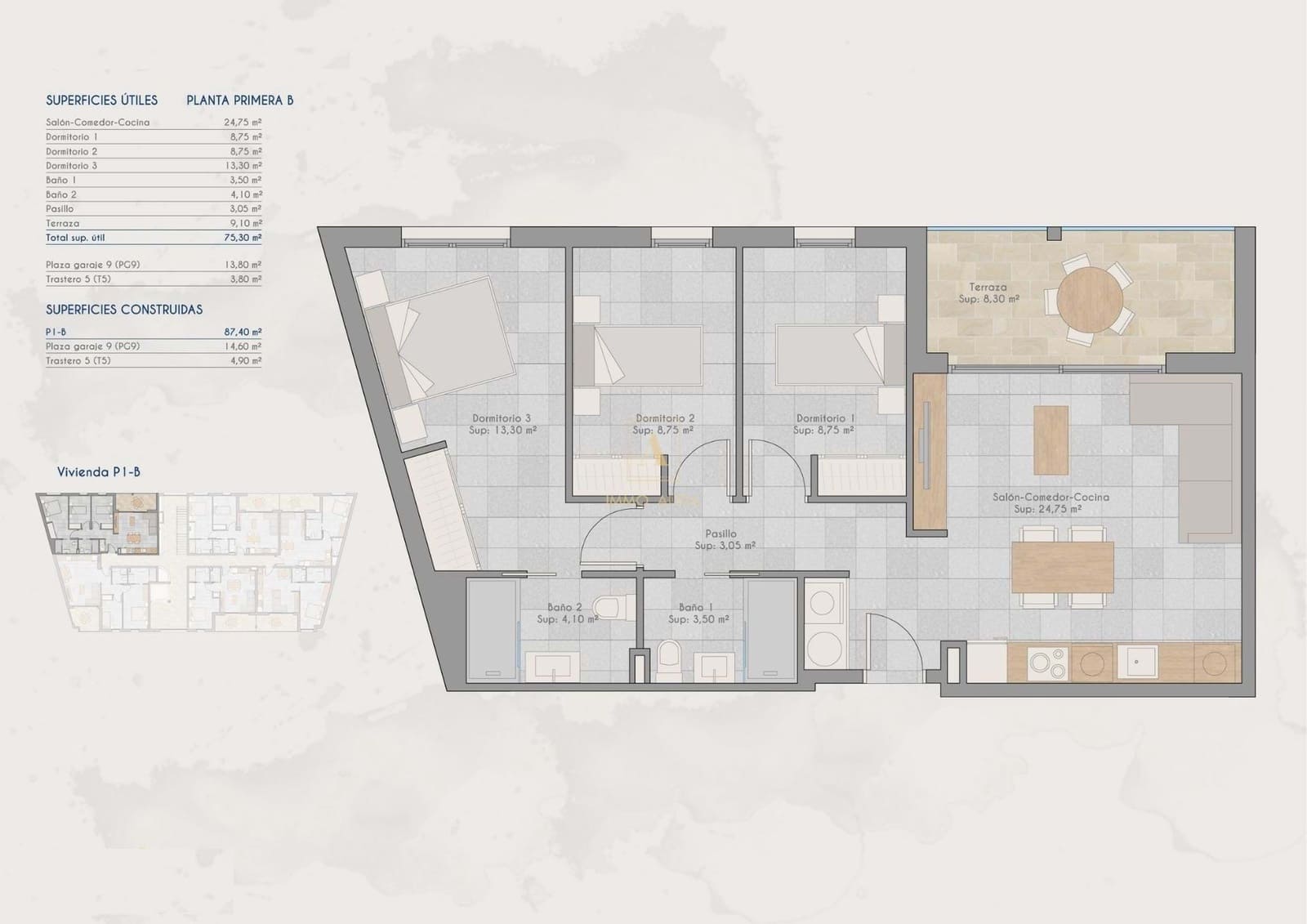 3 quarto Apartamento para venda em Los Cuarteros com piscina - 263 000 € (Ref: 9658287)