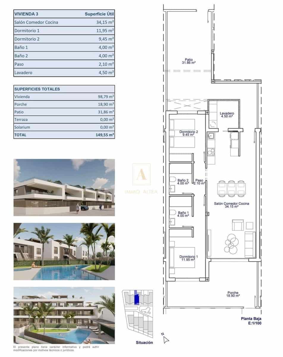 2 slaapkamer Appartement te koop in Pilar de la Horadada met zwembad - € 310.000 (Ref: 9663371)