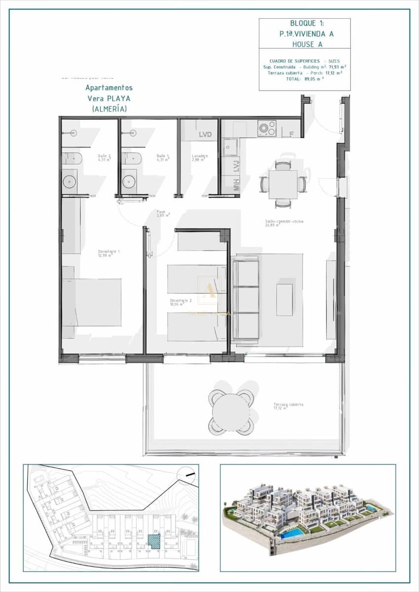 2 slaapkamer Appartement te koop in Vera met zwembad - € 225.000 (Ref: 9700402)