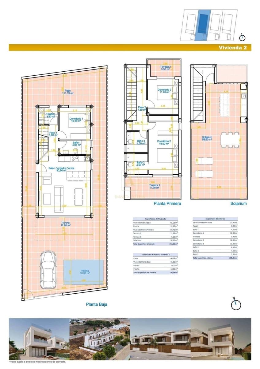 3 bedroom Villa for sale in Pilar de la Horadada with pool - € 550,000 (Ref: 9707676)