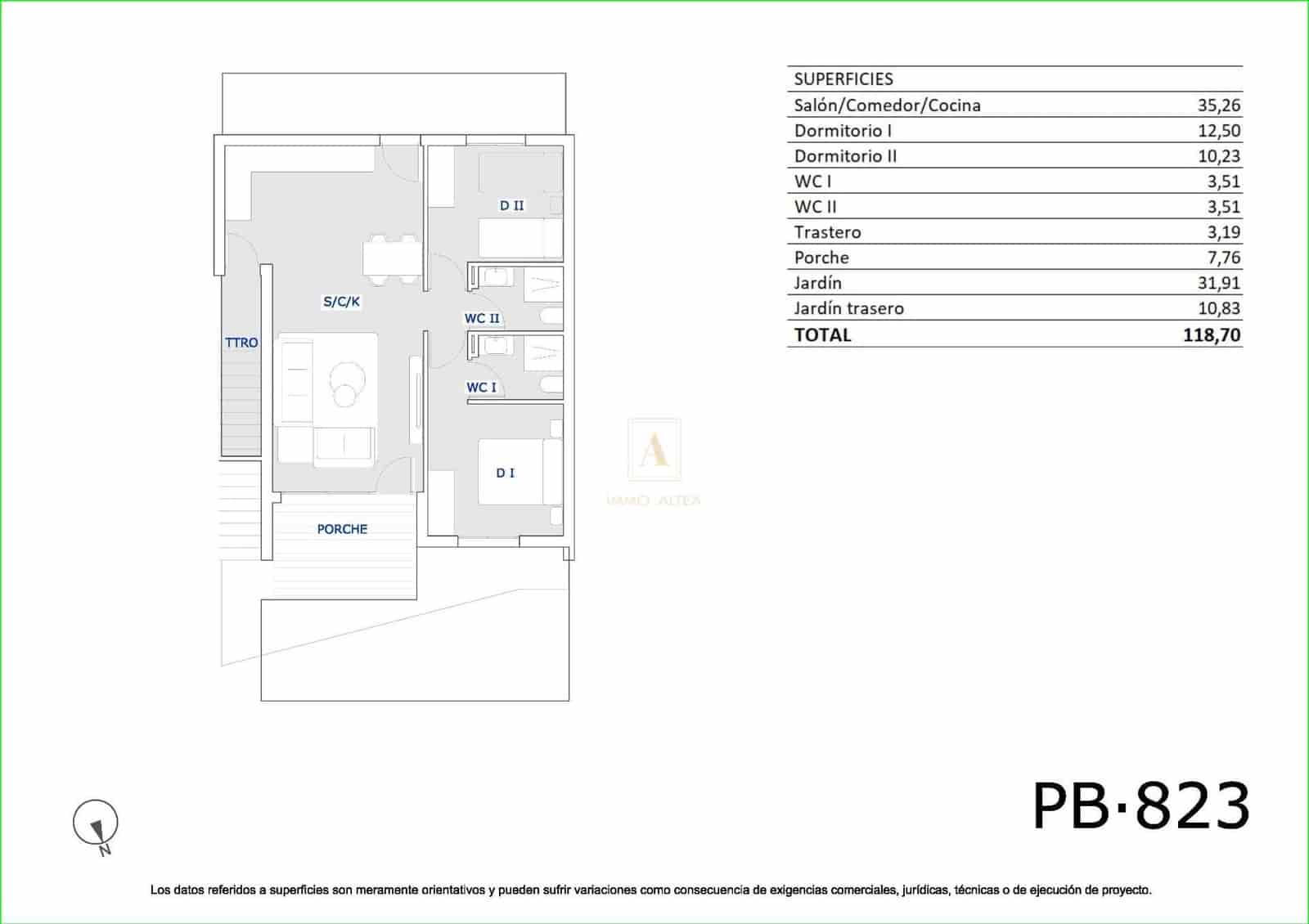 2 quarto Moradia para venda em San Miguel de Salinas com piscina - 219 900 € (Ref: 9770259)