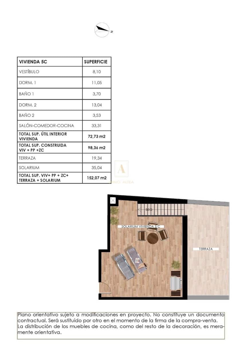 Ático de 2 habitaciones en Torrevieja en venta con piscina - 349.000 € (Ref: 9780108)