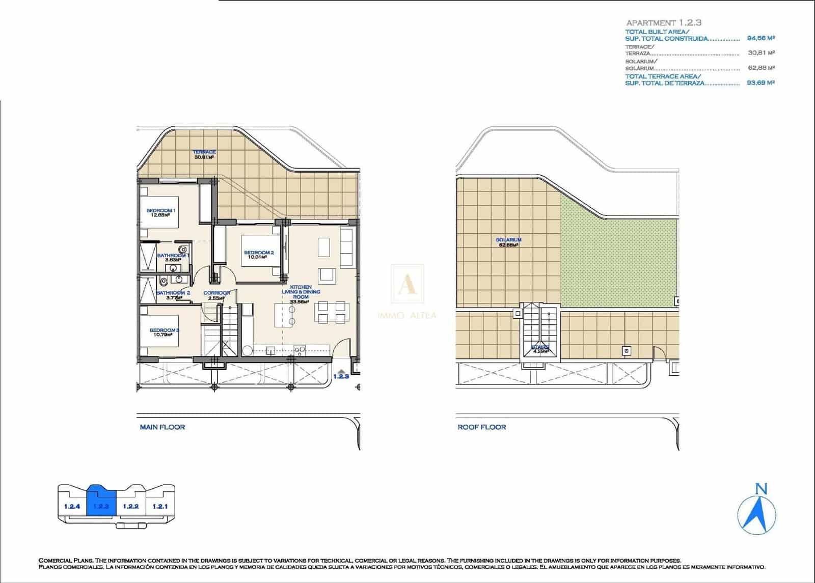 3 bedroom Penthouse for sale in Los Alcazares with pool - € 455,000 (Ref: 9783596)
