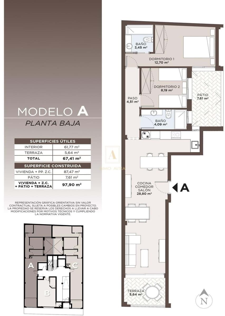 2 Zimmer Apartment zu verkaufen in Torrevieja mit Pool - 250.000 € (Ref: 9814196)