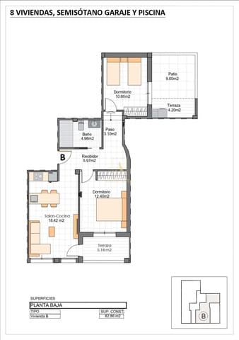 2 chambre Appartement à vendre à Lo Pagan, San Pedro del Pinatar avec piscine - 259 900 € (Ref: 9833218)