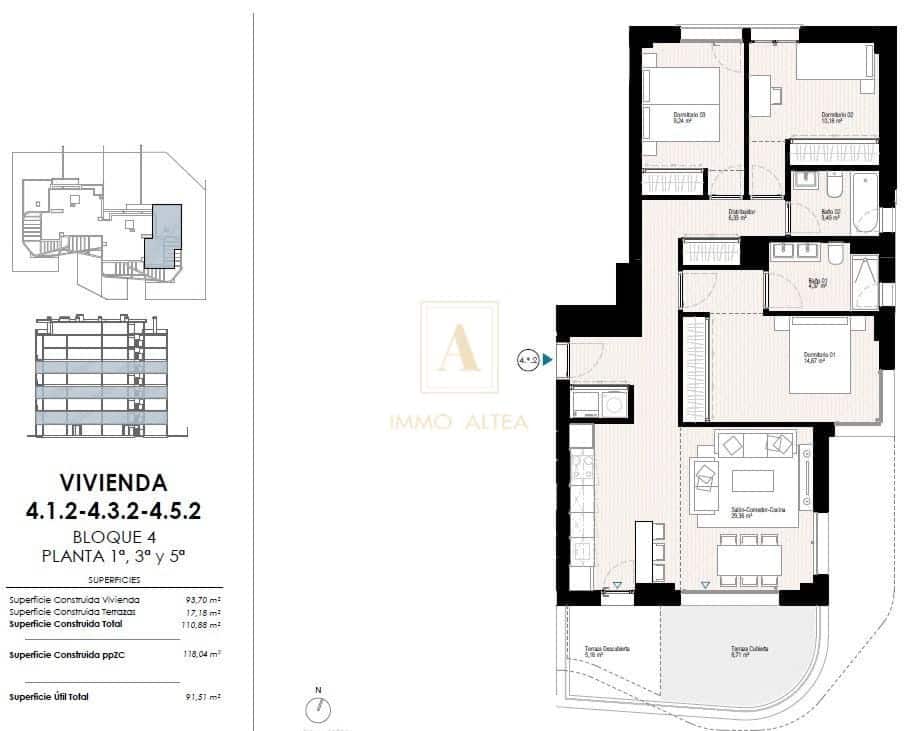 3 slaapkamer Appartement te koop in Alicante stad met zwembad - € 543.000 (Ref: 9842110)