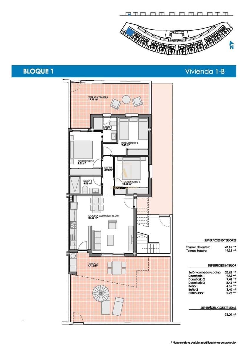 3 bedroom Villa for sale in Pilar de la Horadada with pool - € 284,900 (Ref: 9844813)