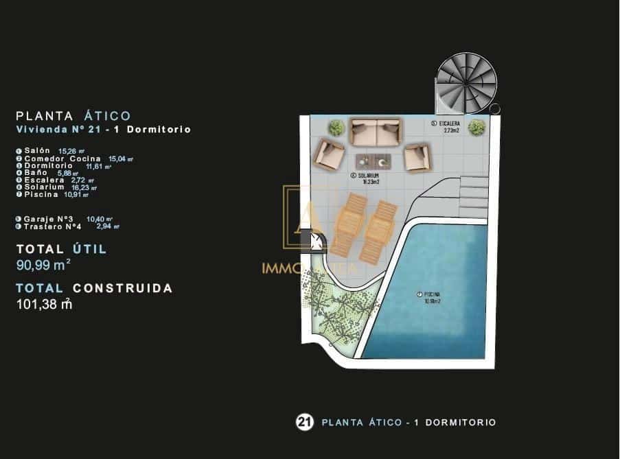 1 soveværelse Penthouse til salg i Torrevieja med swimmingpool - € 320.000 (Ref: 9869835)