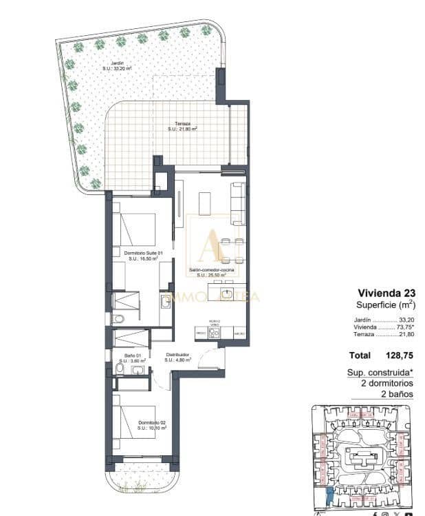 2 bedroom Villa for sale in Alicante / Alacant city with pool - € 364,000 (Ref: 9889713)