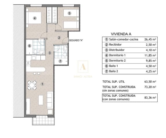Ático de 2 habitaciones en Puerto de Mazarron, Mazarrón en venta - 215.000 € (Ref: 9889714)