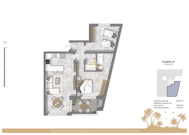 2 chambre Penthouse à vendre à Guardamar del Segura avec piscine - 468 500 € (Ref: 9956716)