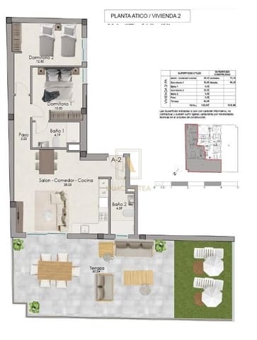 2 chambre Penthouse à vendre à Santa Pola avec piscine - 365 000 € (Ref: 9959091)