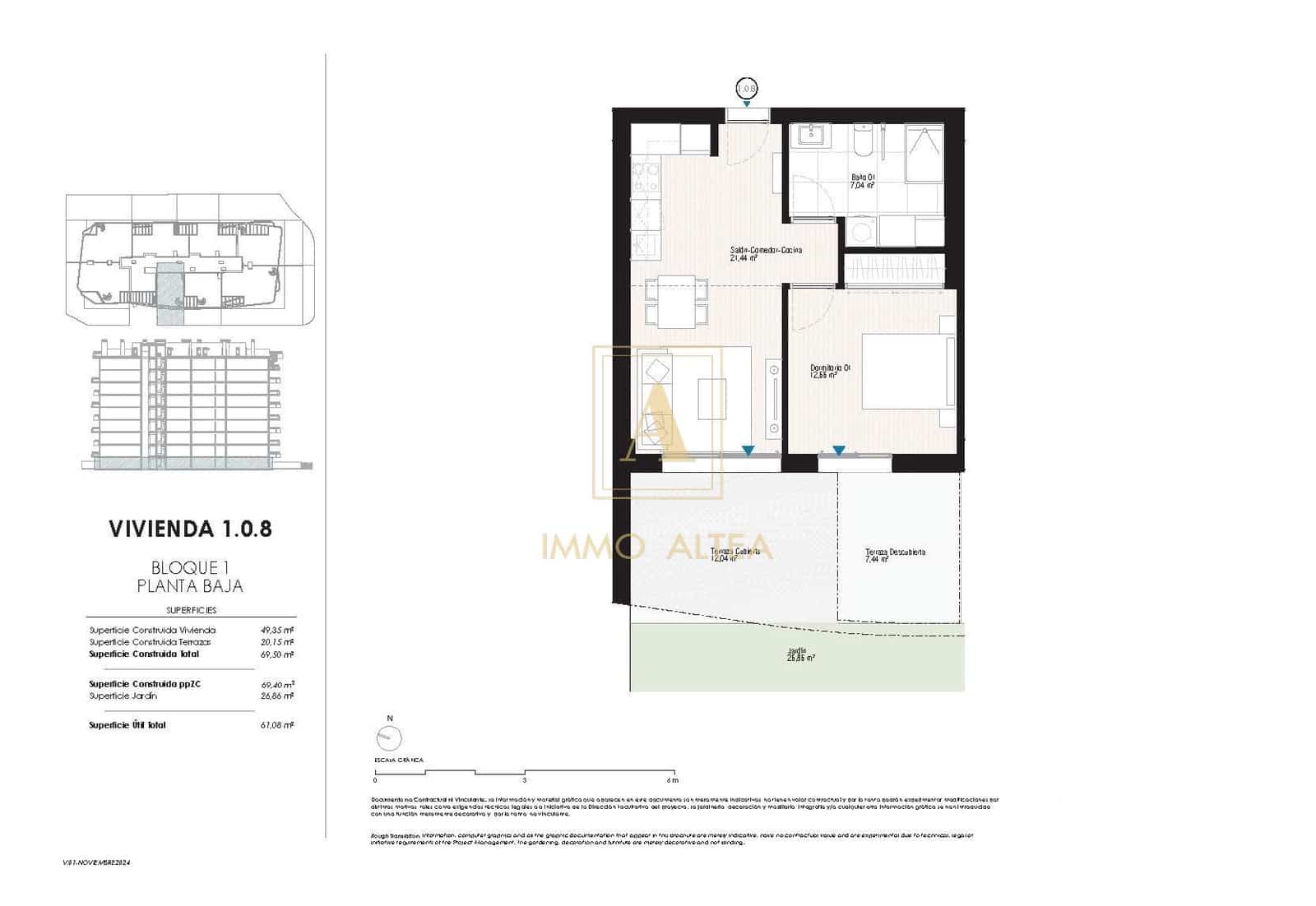 1 soveværelse Lejlighed til salg i Alicante by med swimmingpool - € 339.000 (Ref: 9969176)