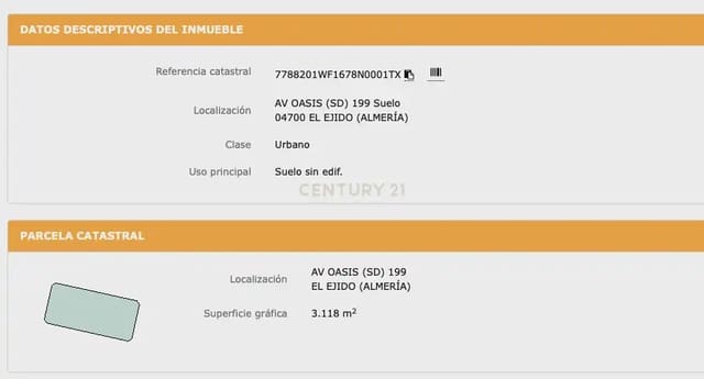 Tontti myytävänä paikassa El Ejido - 1 000 000 € (Ref: 9904973)