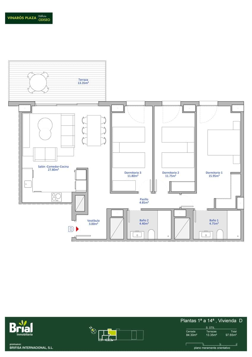 3 soverom Leilighet til salgs i Vinaros med svømmebasseng garasje - € 291 900 (Ref: 8649888)