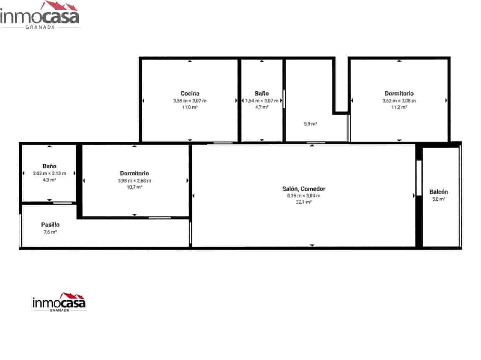 2 Zimmer Wohnung zu vermieten in Granada Stadt mit Pool Garage - 1.250 € (Ref: 10025843)