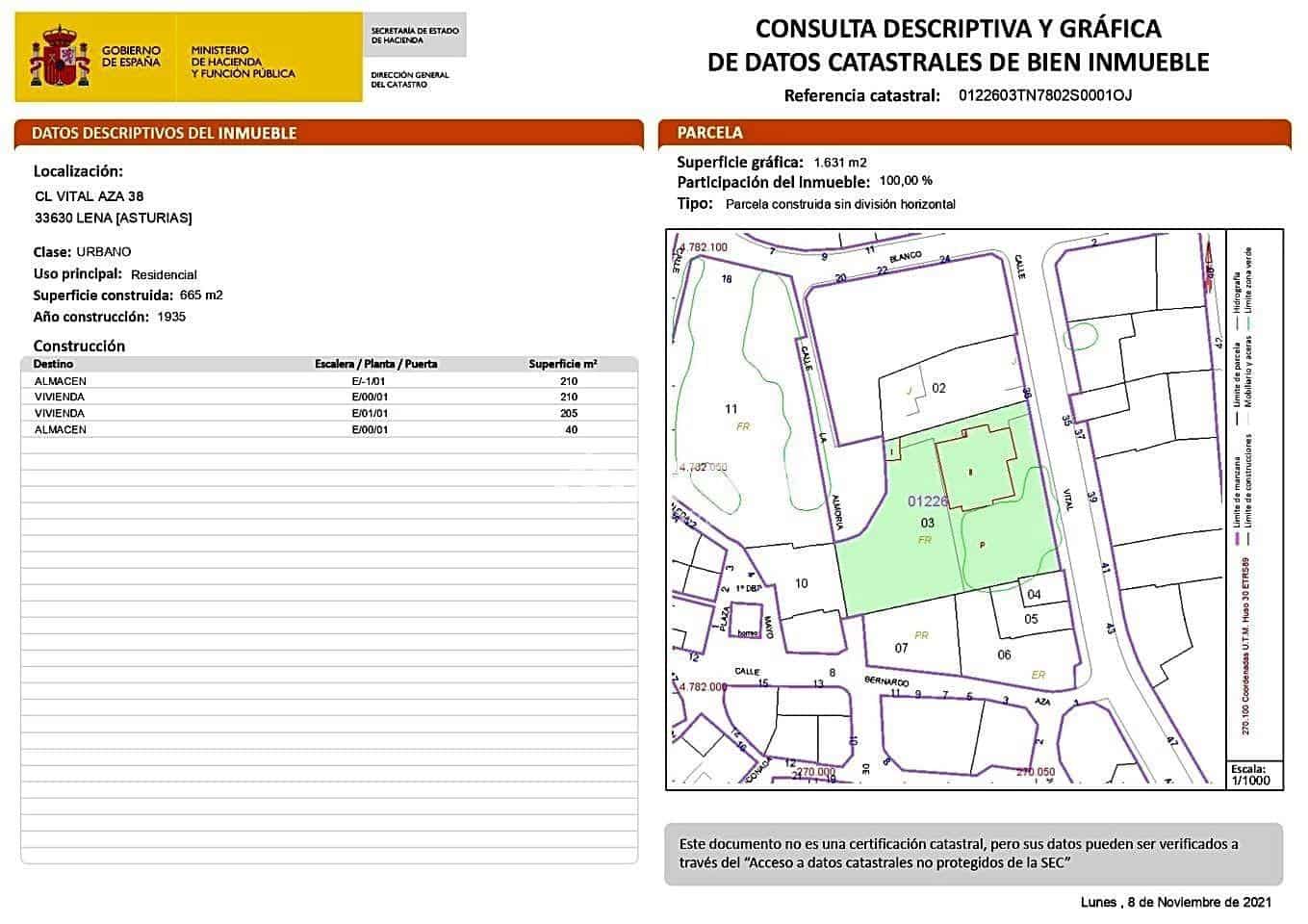 Chalet de 8 habitaciones en Lena en venta con garaje - 630.000 € (Ref: 9806832)