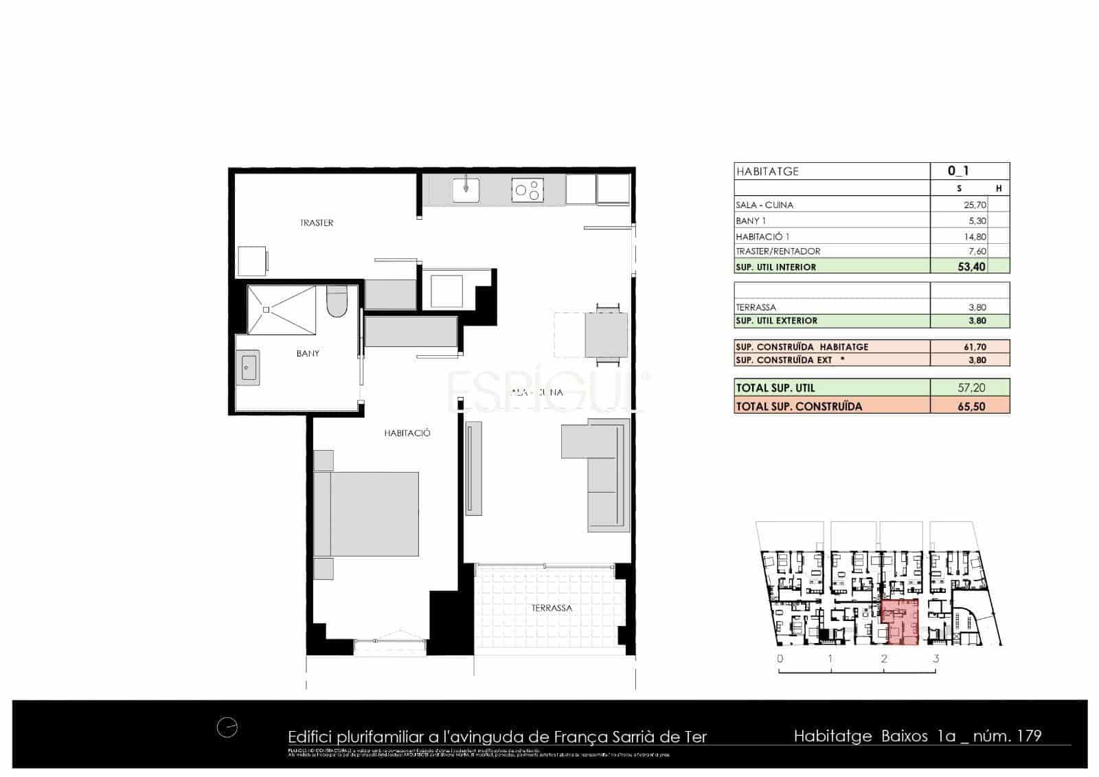 Piso de 1 habitación en Sarrià de Ter en venta con piscina garaje - 210.000 € (Ref: 10015955)