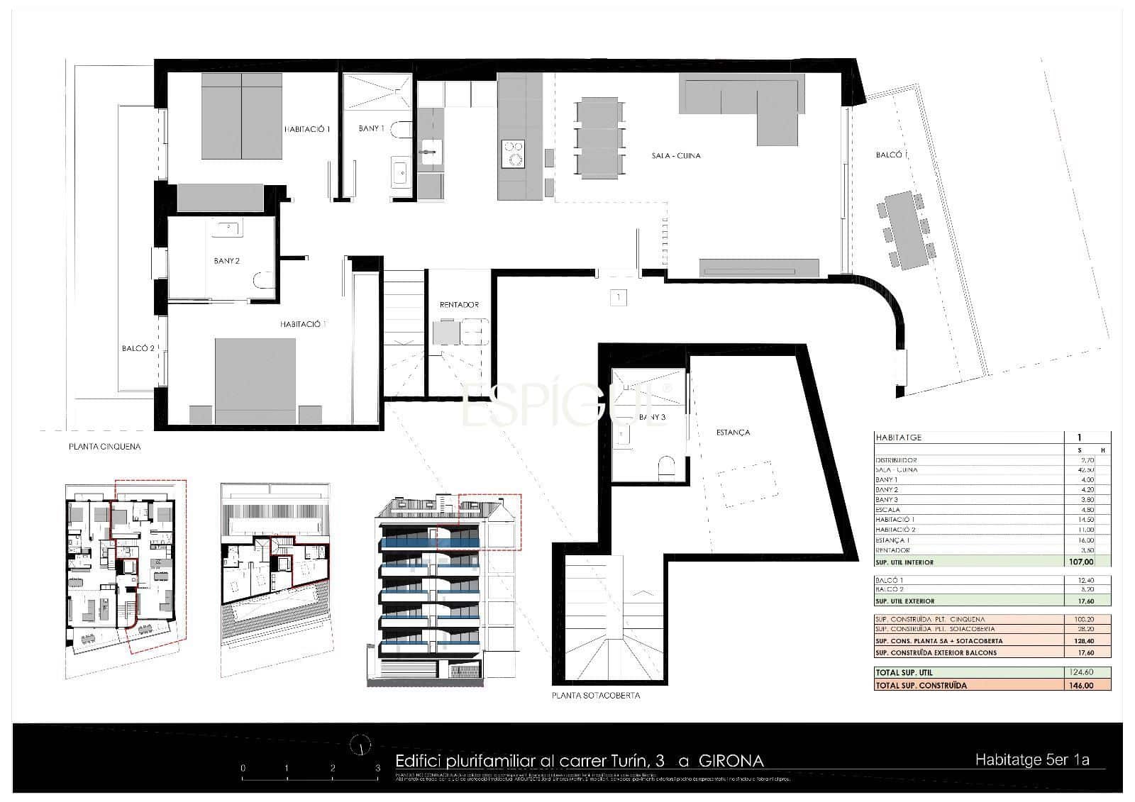 Piso de 3 habitaciones en Girona ciudad en venta con garaje - 610.000 € (Ref: 10015961)