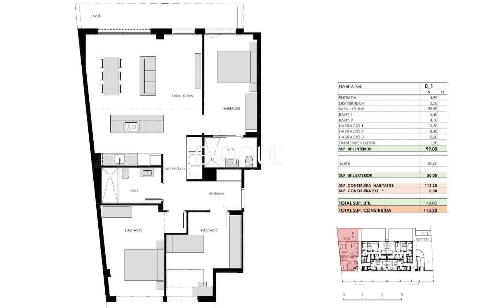 3 bedroom Flat for sale in Sarria de Ter with pool garage - € 320,000 (Ref: 10015982)