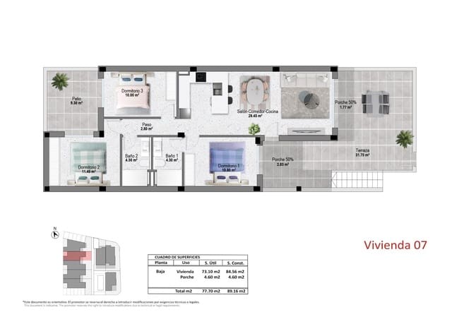 3 soverom Bungalow til salgs i Pilar de la Horadada ciudad, Pilar de la Horadada med svømmebasseng - € 284 900 (Ref: 10007535)