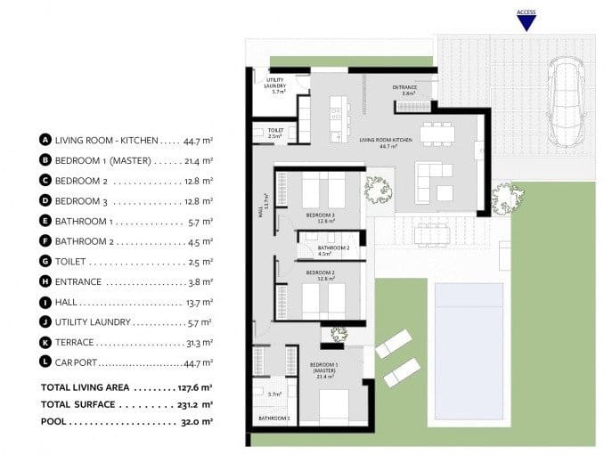 3 soveværelse Villa til salg i Banos y Mendigo med swimmingpool - € 522.000 (Ref: 7616015)