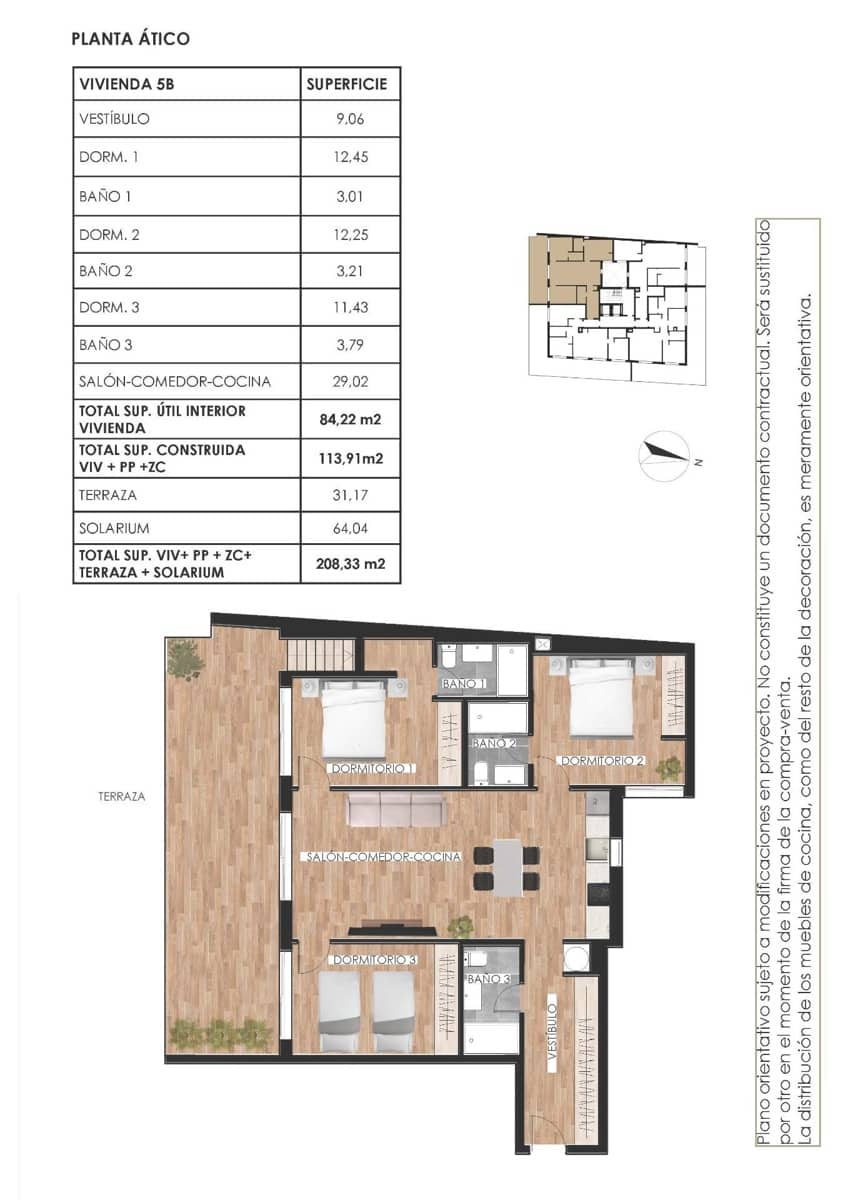 3 soveværelse Penthouse til salg i Torrevieja med swimmingpool - € 419.900 (Ref: 9395500)